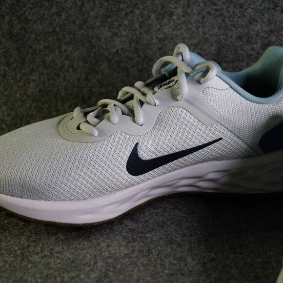 Nike Revolution 6 Extra Wide Pure Platinum Thunder Blue Men’s Size 9 Pre-Owned - Picture 9 of 16